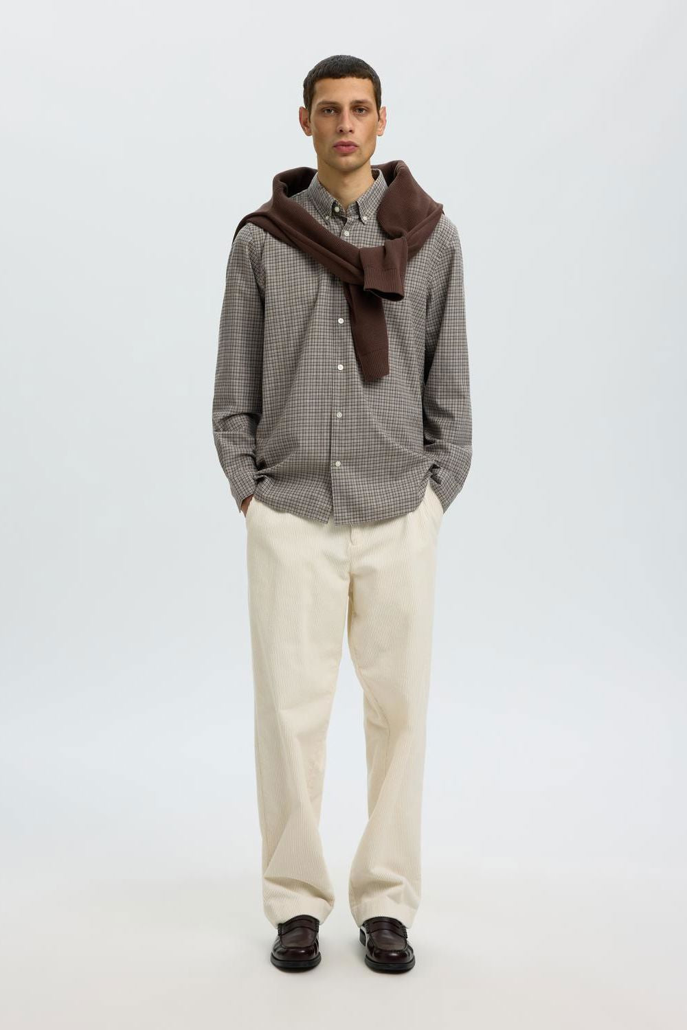 Slmcole-Jay Reg Melange Ls Shirt Noos