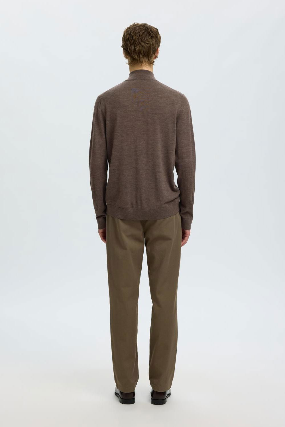 Slmtray Ls Knit Reg Merino Half Zip Noos