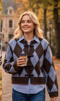 Melina cardigan - blue grafc