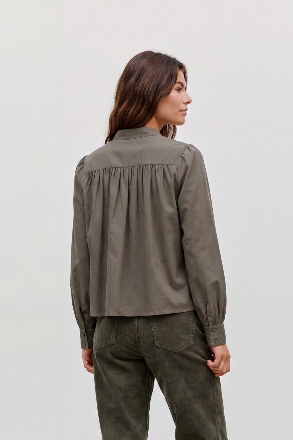 Vmbriar Ls High Neck Shirt Wvn Ret