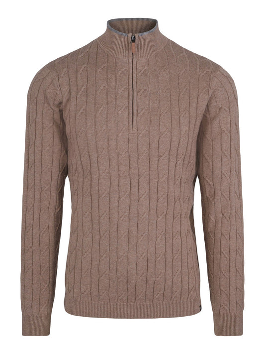 Genser med zip Beige melert