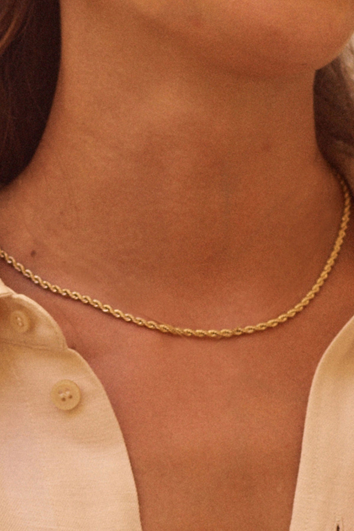 Rope Chain Necklace Gold