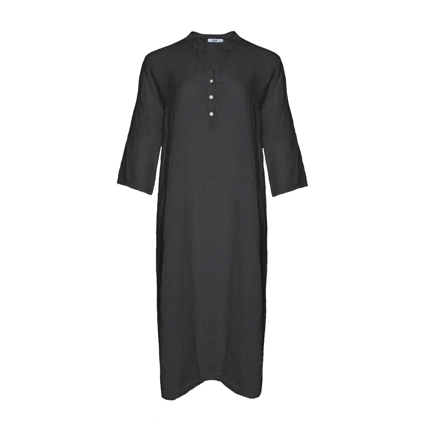 Lang lin  skjorte kjole 18970 dark grey