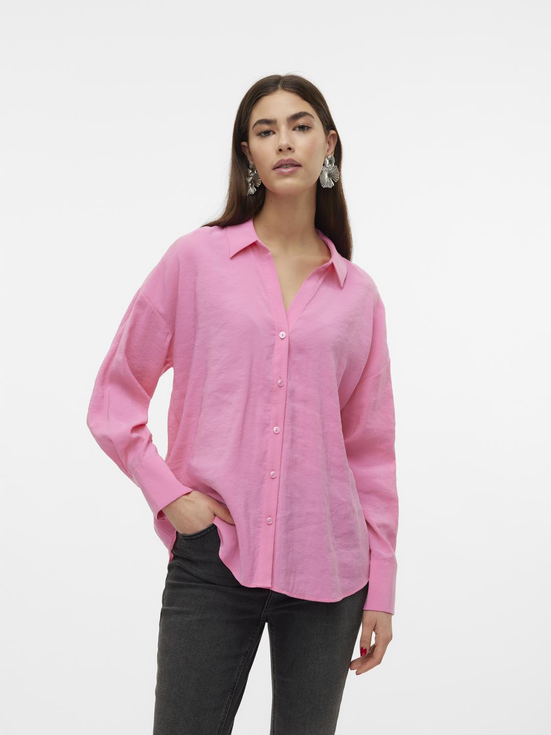 Queeny LS oversize shirt  pink cosmos
