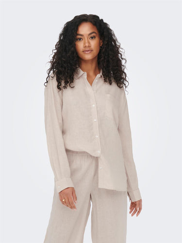 ONLTokyo linen blend shirt Moonbean