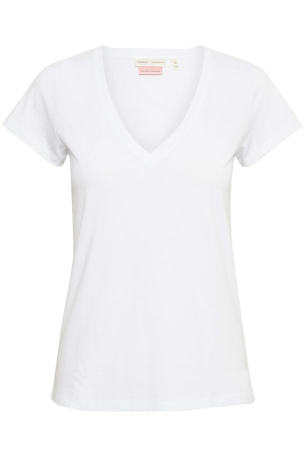 Rena V-neck T-shirt pure white