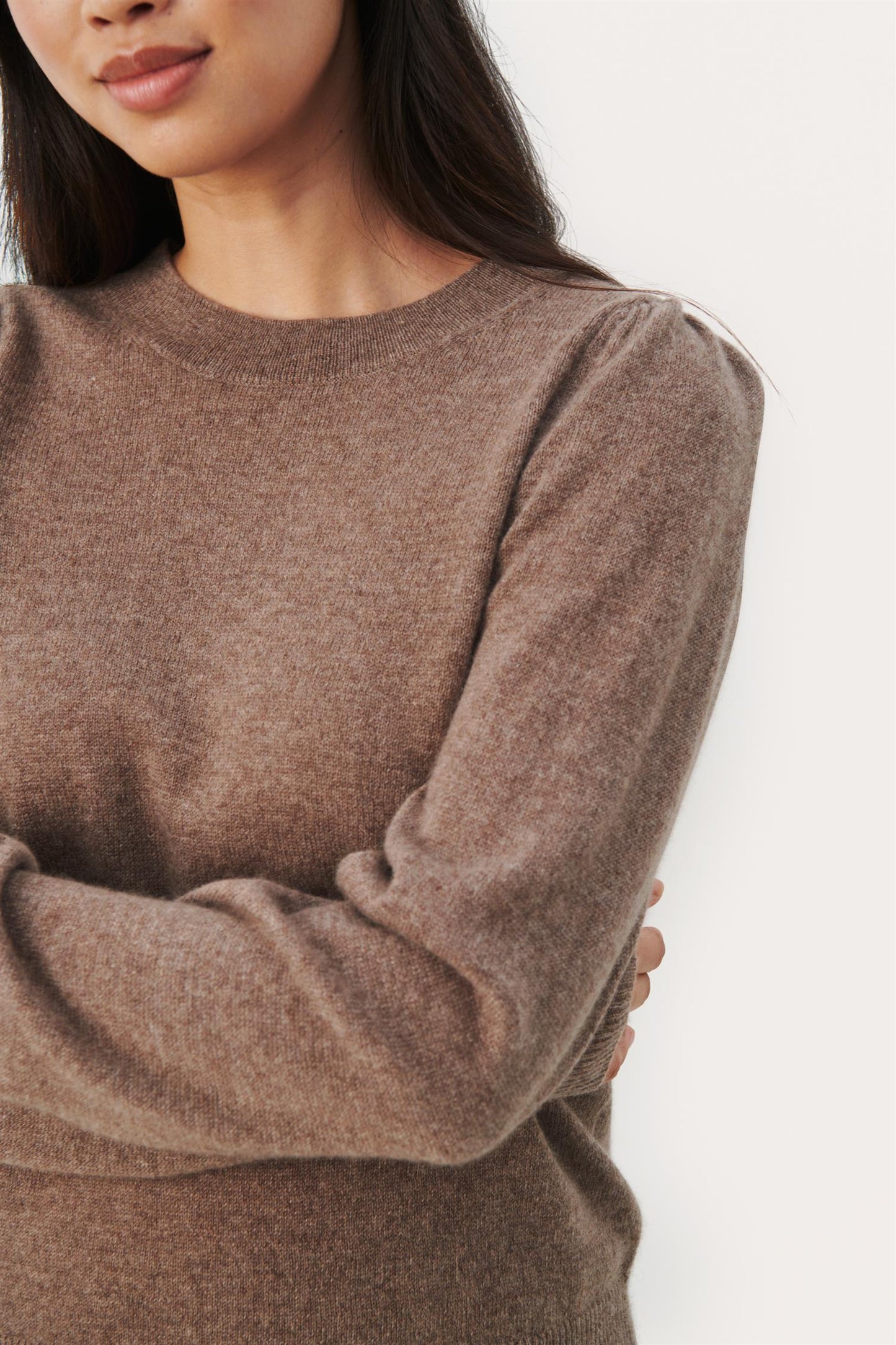 Evina 100% Cashmere Pullover Mink Melange