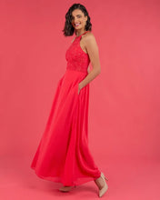 Peyton lang kjole med skjerf 107 Coral