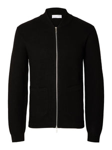 Reason LS Knit Boiled Wool Zip Black