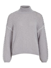 Vichoca Strikket genser med stitch Grå