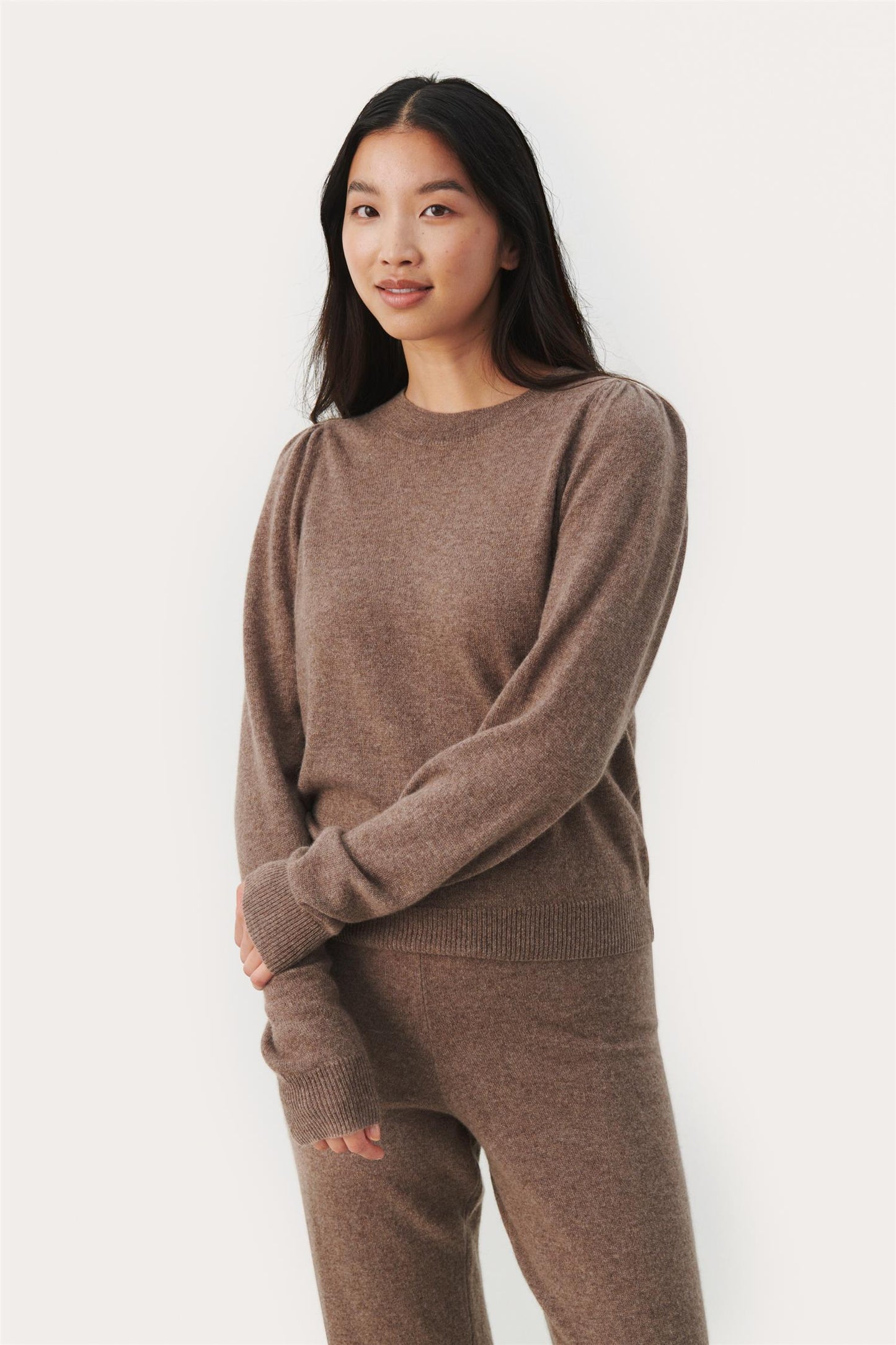 Evina 100% Cashmere Pullover Mink Melange