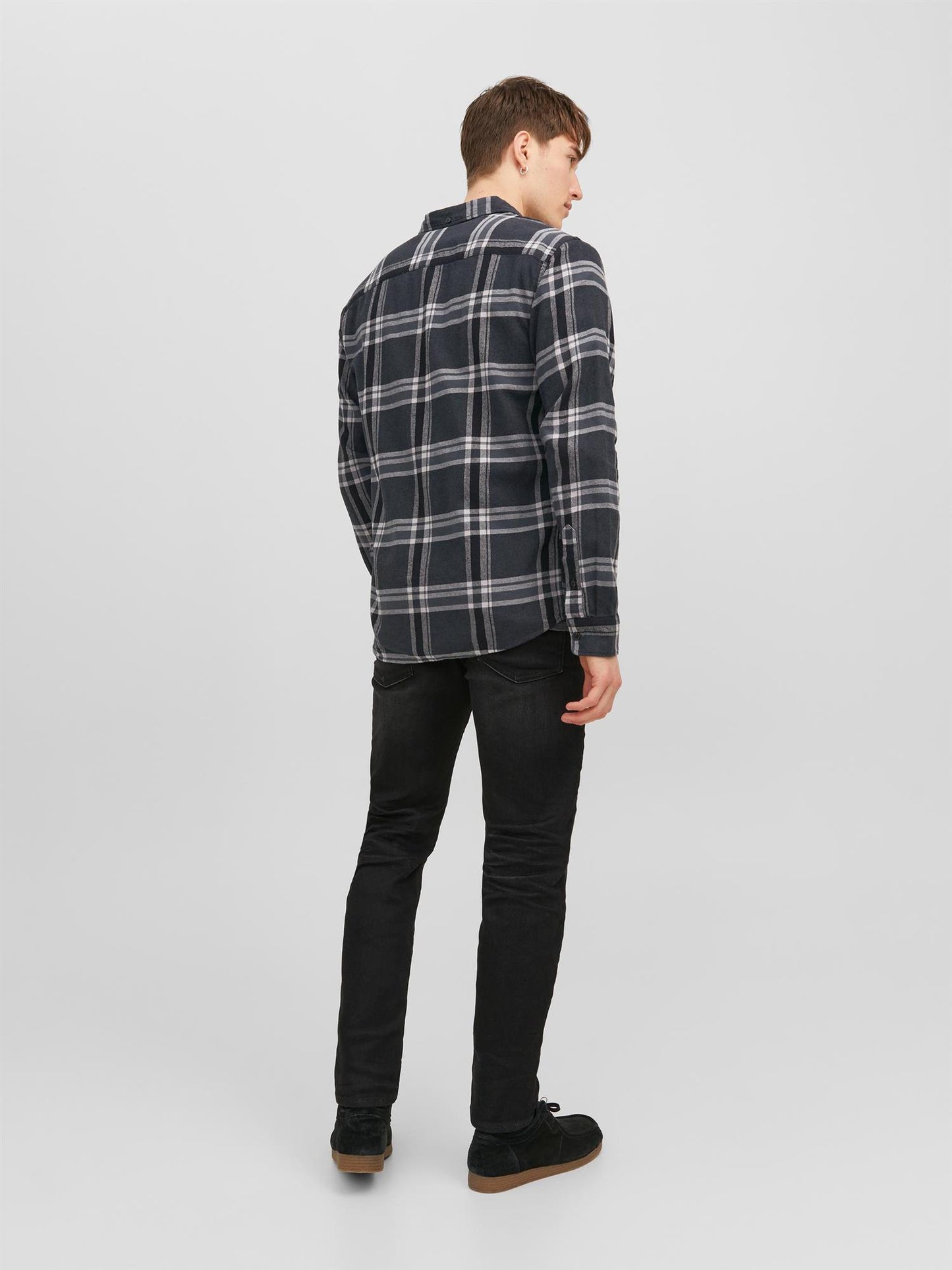 Brook Check Twill Shirt Black Sand