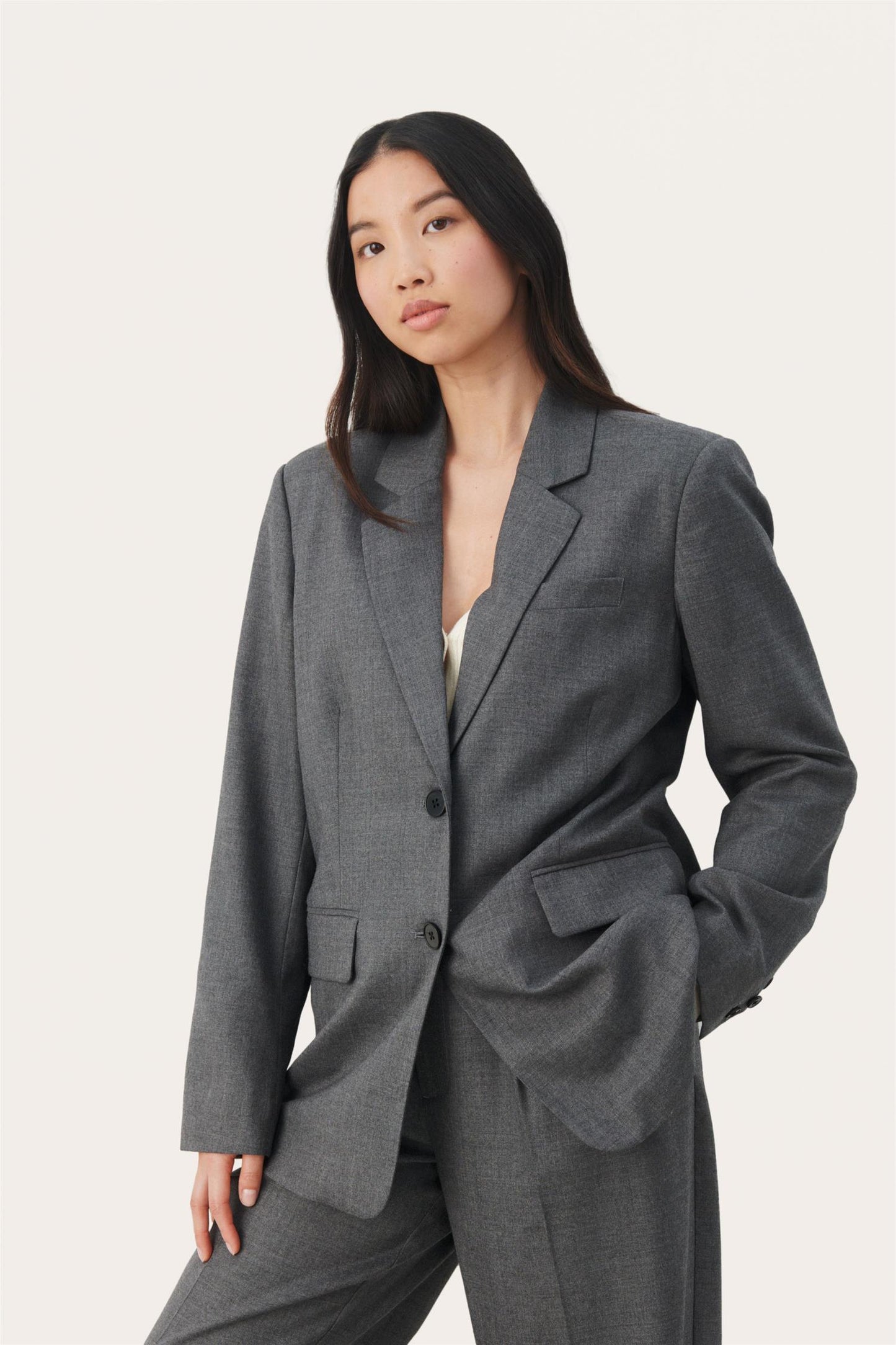 Charmine Blazer Gray Flannel