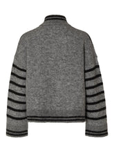 SLFSia Ras stripe  LS knit cardigan ex