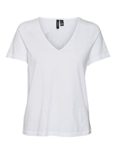 VMPaula s/s v-neck t-shirt Bright white
