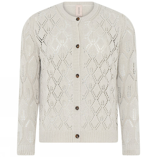 Openwork cardigan cemento