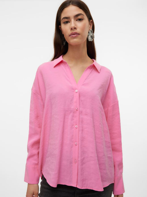 Queeny LS oversize shirt  pink cosmos