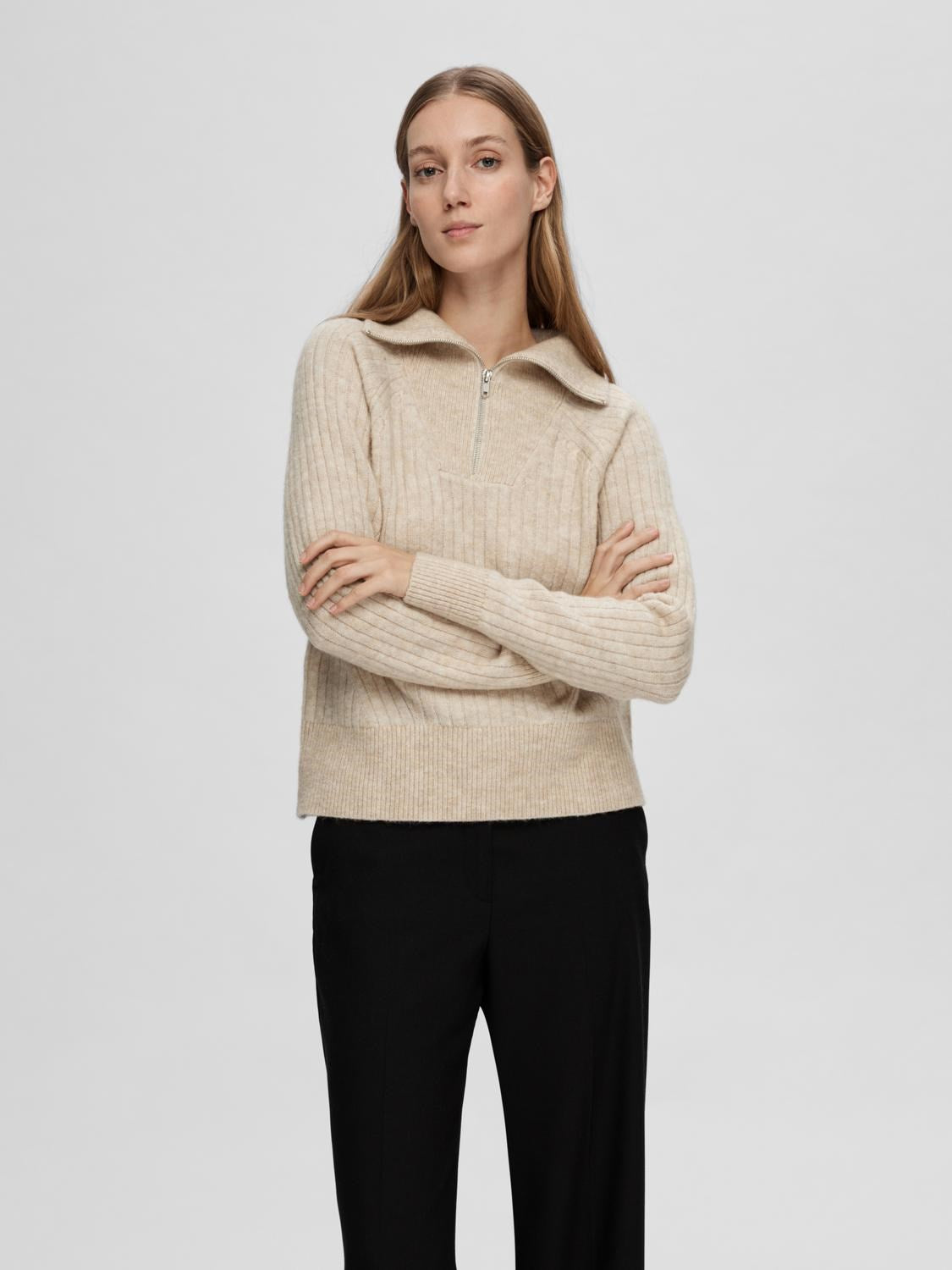 Lulu Mika half zip LS knit